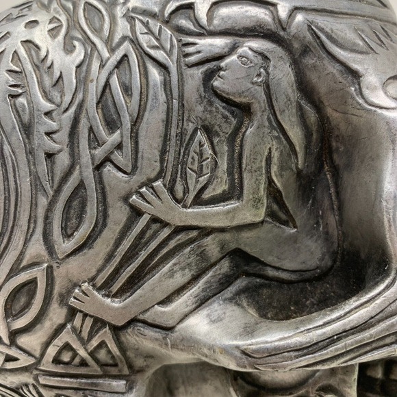 Vintage 1998 WUI Tribal Tattoo Skull Summit Collection Pewter Gothic Halloween - Picture 5 of 7